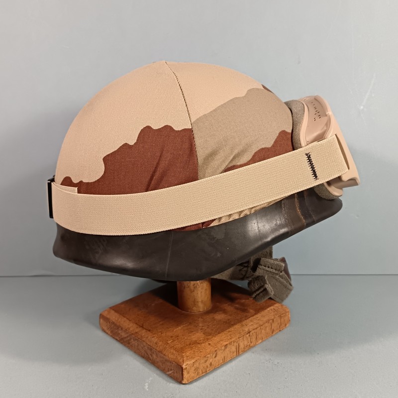 CASQUE F1 CAMOUFLE DAGUET GUERRE DU GOLF 1990 - 1991 COUVRE CASQUE ET LUNETTES BOLLE LEGION ETRANGERE DESERT STROM